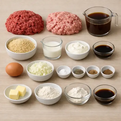 Ingredients for Savory Swedish-Style Meatballs