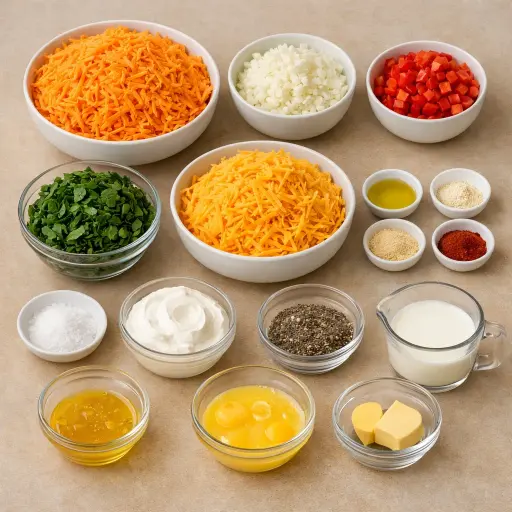 Ingredients for Savory Sweet Potato Hash Brown Casserole