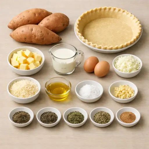 Ingredients for Savory Sweet Potato Pie
