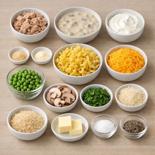 Ingredients for Savory Tuna and Mushroom Casserole