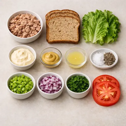 Ingredients for Savory Tuna Delight Sandwich