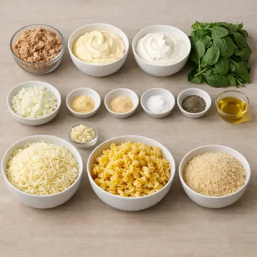 Ingredients for Savory Tuna Spinach Casserole