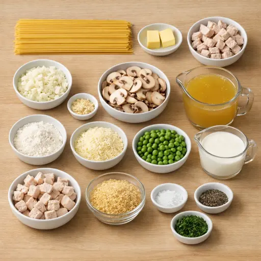Ingredients for Savory Turkey Tetrazzini Delight