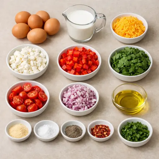 Ingredients for Savory Veggie Delight Breakfast Casserole