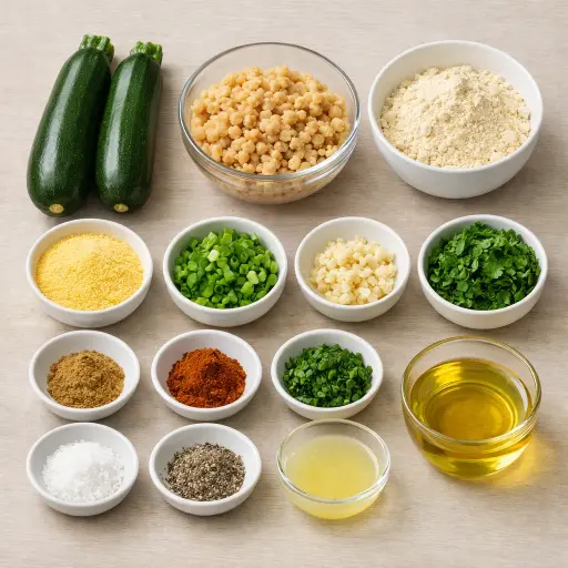 Ingredients for Savory Zucchini and Chickpea Fritters