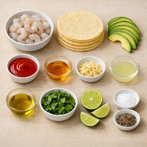 Ingredients for Scorching Sriracha Shrimp Tacos