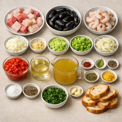 Ingredients for Seafood Bouillabaisse