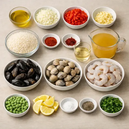 Ingredients for Seafood Paella