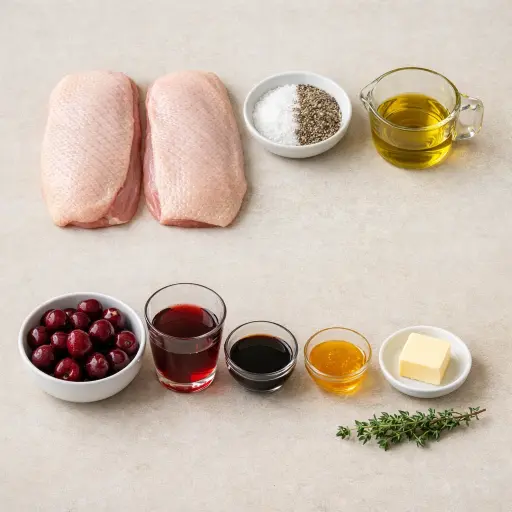 Ingredients for Seared Duck Breast with Cherry Sauce