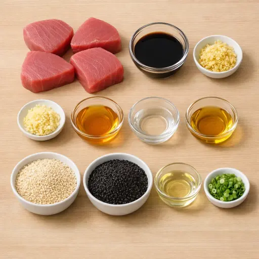 Ingredients for Sesame Crusted Seared Tuna with Ginger Soy Glaze