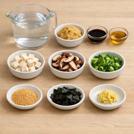 Ingredients for Sesame Miso Soup