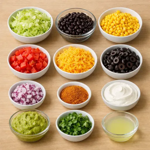 Ingredients for Seven Layer Fiesta Salad