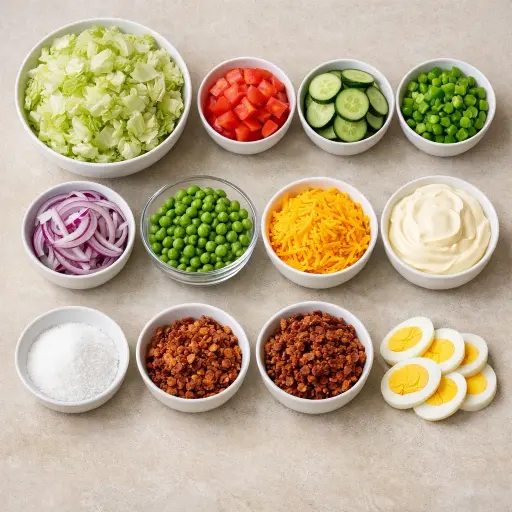 Ingredients for Seven-Tiered Salad Delight