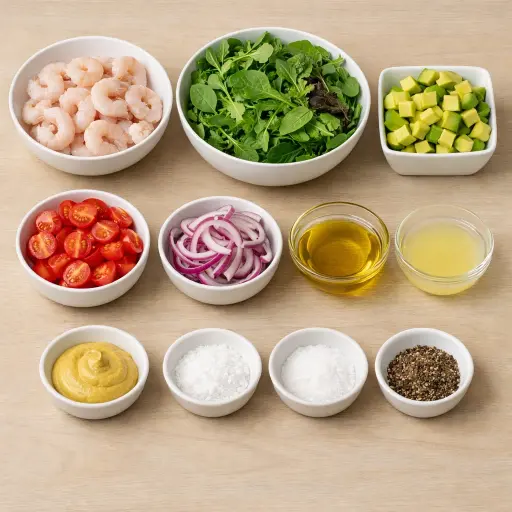 Ingredients for Shrimp and Avocado Salad