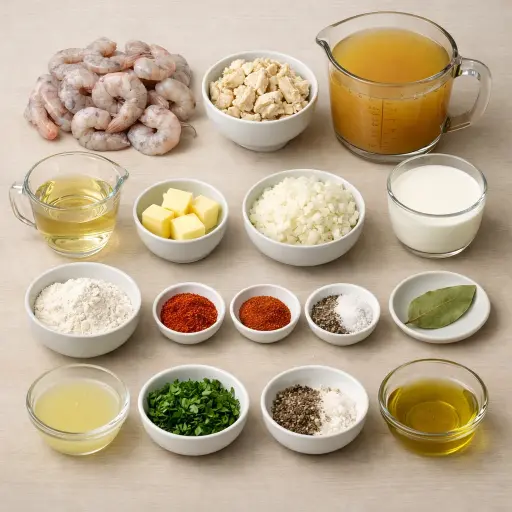 Ingredients for Shrimp and Crab Bisque