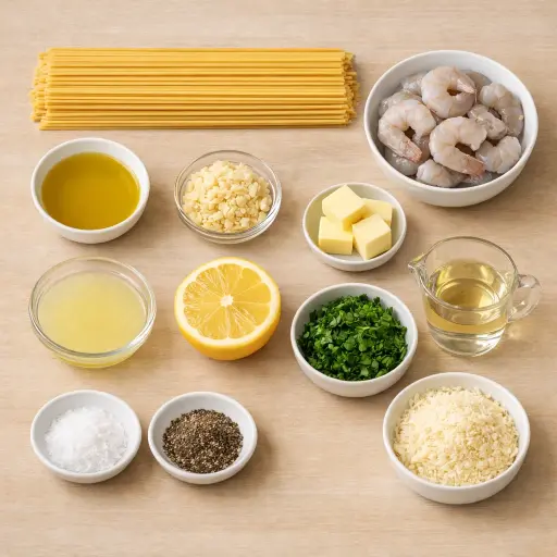 Ingredients for Shrimp Delight with Linguine