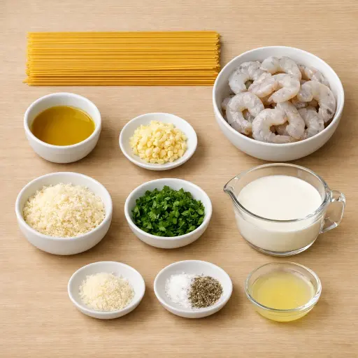 Ingredients for Shrimp Pasta Delight