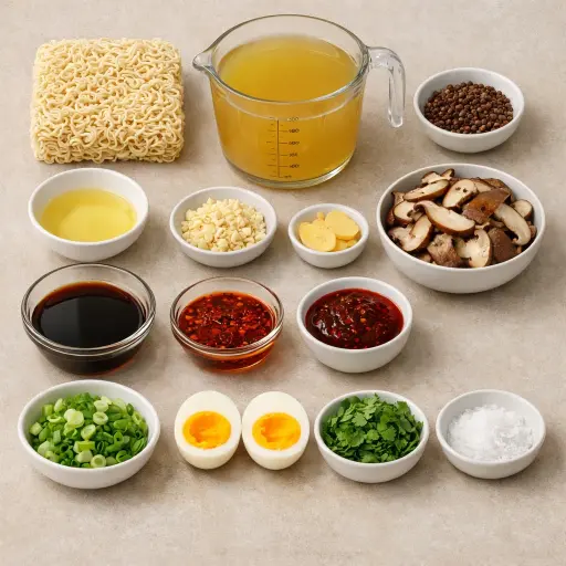 Ingredients for Sichuan Peppercorn Ramen