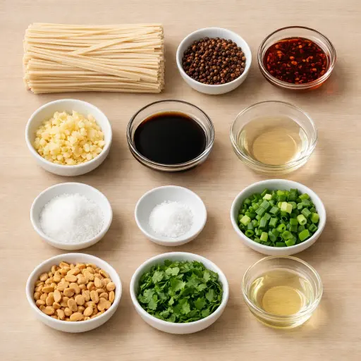 Ingredients for Sichuan Spicy Noodles
