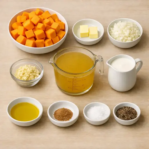 Ingredients for Silky Butternut Squash Soup