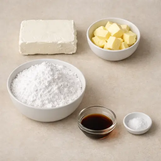 Ingredients for Silky Cream Cheese Frosting