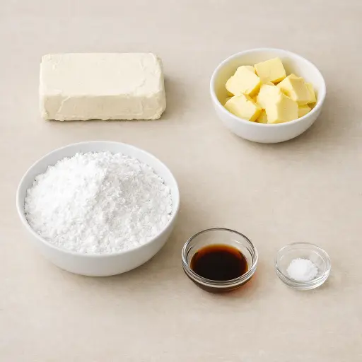 Ingredients for Silky Cream Cheese Icing