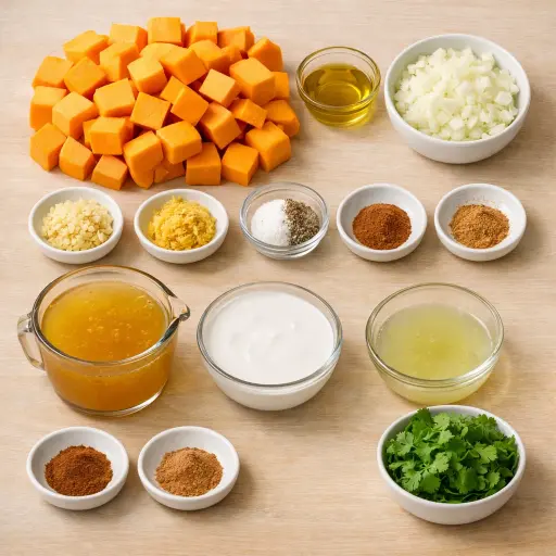 Ingredients for Silky Ginger Butternut Squash Soup