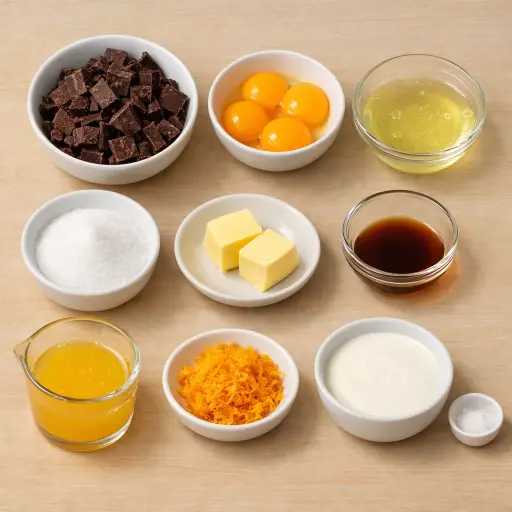 Ingredients for Silky Orange Chocolate Mousse