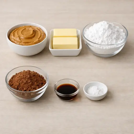 Ingredients for Silky Peanut Butter Fudge Delight
