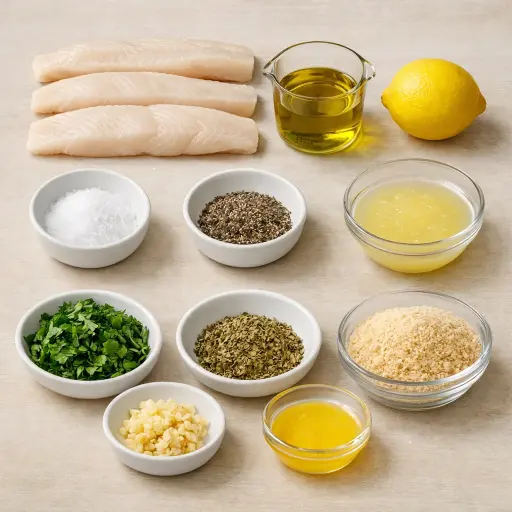 Ingredients for Simple Baked Fish Delight