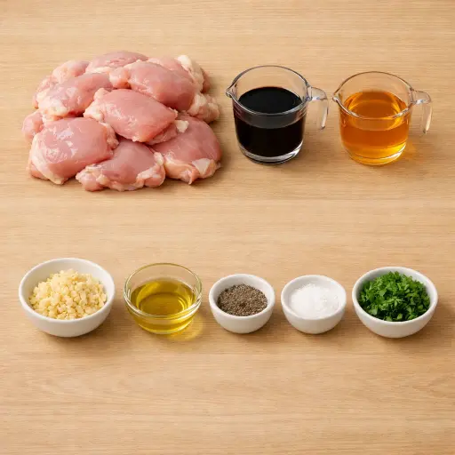 Ingredients for Sizzling Honey Garlic Chicken