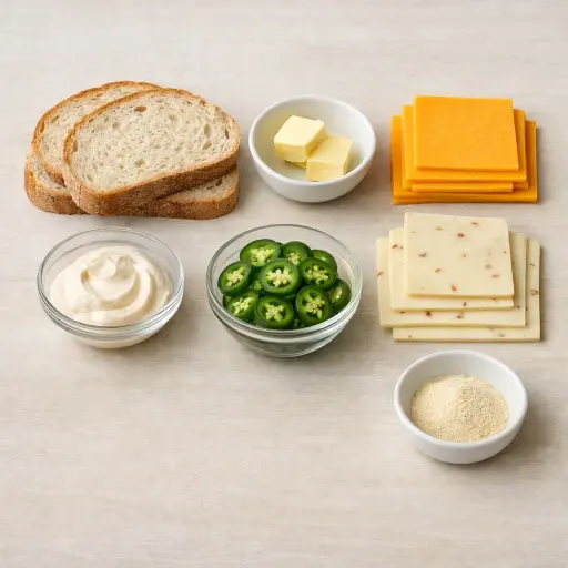 Ingredients for Sizzling Jalapeño Grilled Cheese