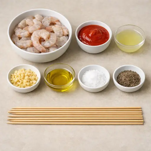 Ingredients for Sizzling Shrimp Skewers