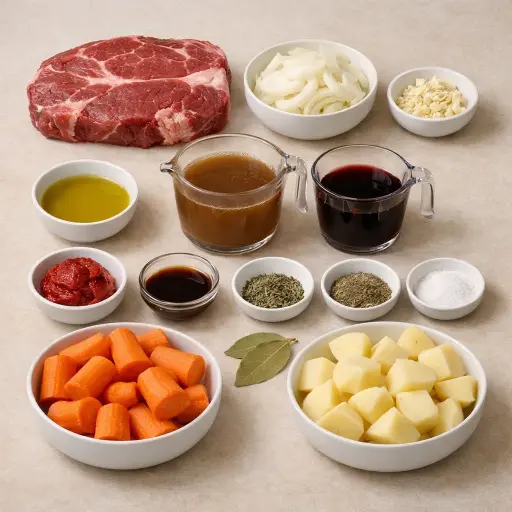 Ingredients for Slow-Cooked Herb-Infused Chuck Roast