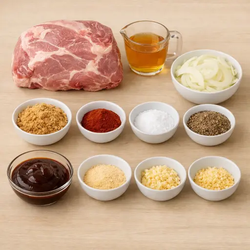 Ingredients for Slow-Cooked Tender Pulled Pork