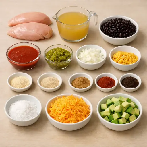 Ingredients for Slow Cooker Chicken Enchilada Soup