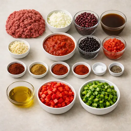 Ingredients for Slow Cooker Chili
