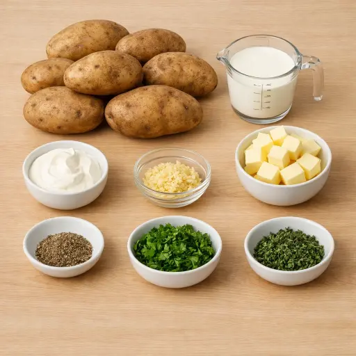 Ingredients for Slow Cooker Herb-Infused Creamy Mashed Potatoes