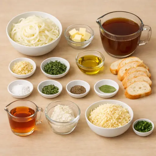 Ingredients for Slow Cooker Herb-Infused French Onion Soup