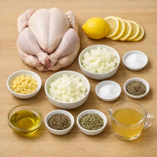 Ingredients for Slow Cooker Herb-Infused Lemon Garlic Chicken