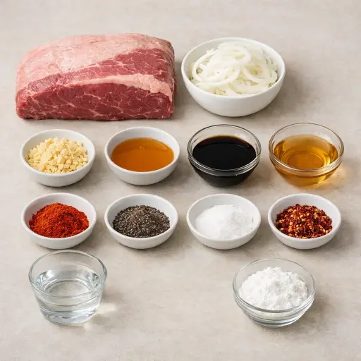 Ingredients for Slow Cooker Honey Garlic Brisket
