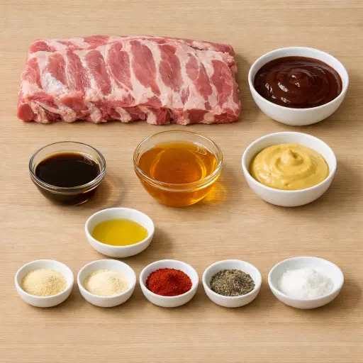 Ingredients for Slow Cooker Honey Mustard BBQ Ribs