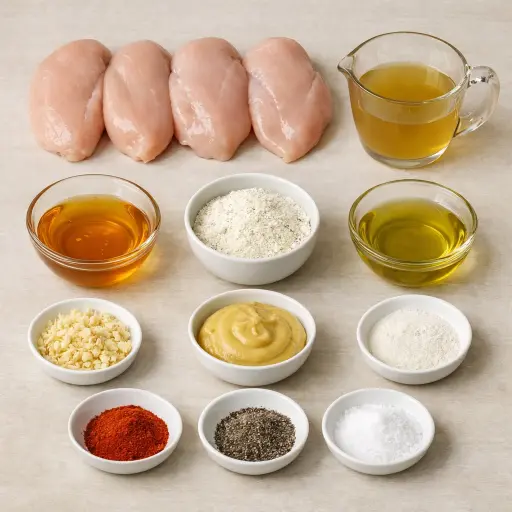 Ingredients for Slow Cooker Honey Mustard Ranch Chicken