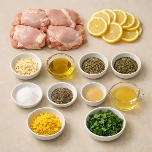 Ingredients for Slow Cooker Lemon Herb Chicken