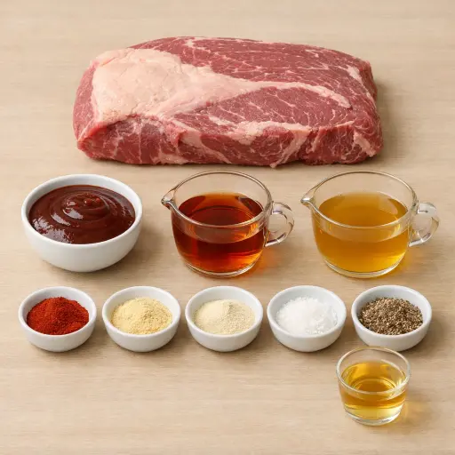 Ingredients for Slow Cooker Smoky Maple BBQ Beef Brisket