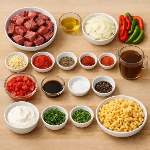 Ingredients for Slow Cooker Spiced Hungarian Goulash
