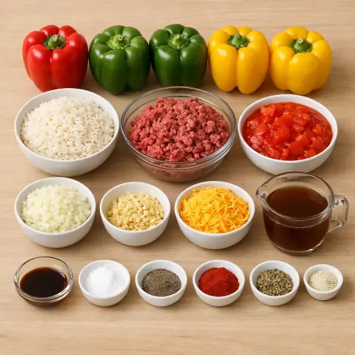 Ingredients for Slow Cooker Stuffed Peppers