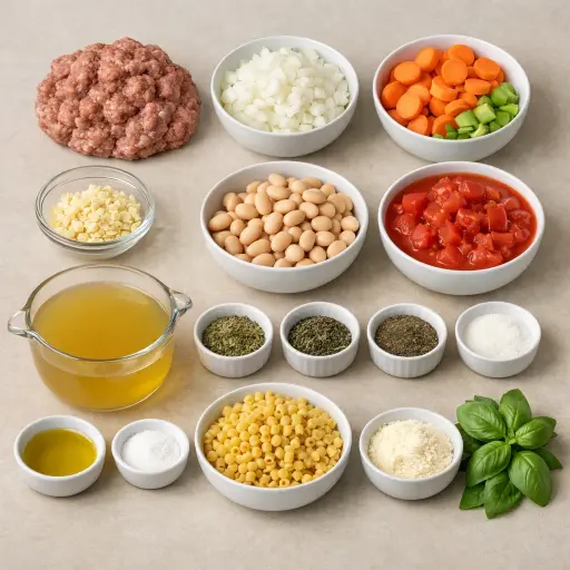 Ingredients for Slow Cooker Tuscan Pasta Fagioli Soup