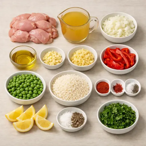 Ingredients for Smoked Paprika Chicken Paella
