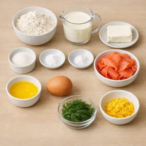 Ingredients for Smoked Salmon and Cream Cheese Blinis